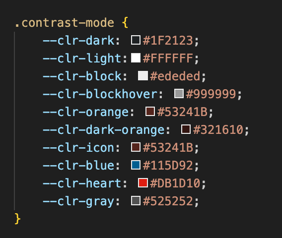 code contrast mode